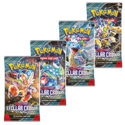 Stellar Crown Pokémon Sealed Booster Packs (X4) - All Arts