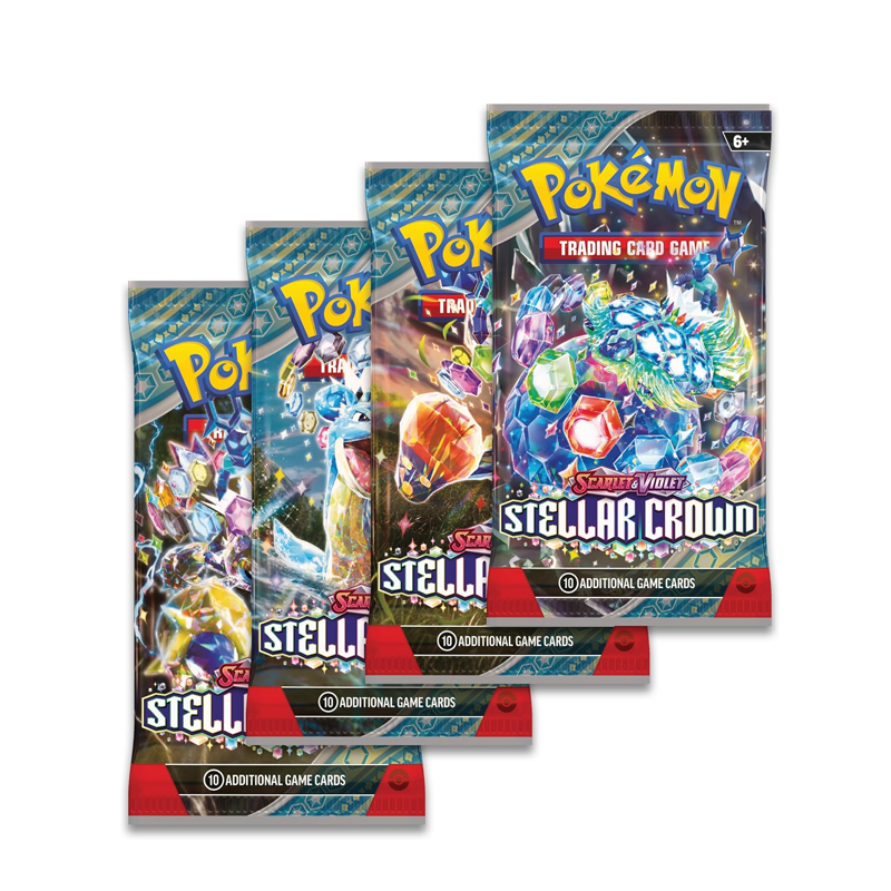 Stellar Crown Pokémon Sealed Booster Packs (X4) - All Arts